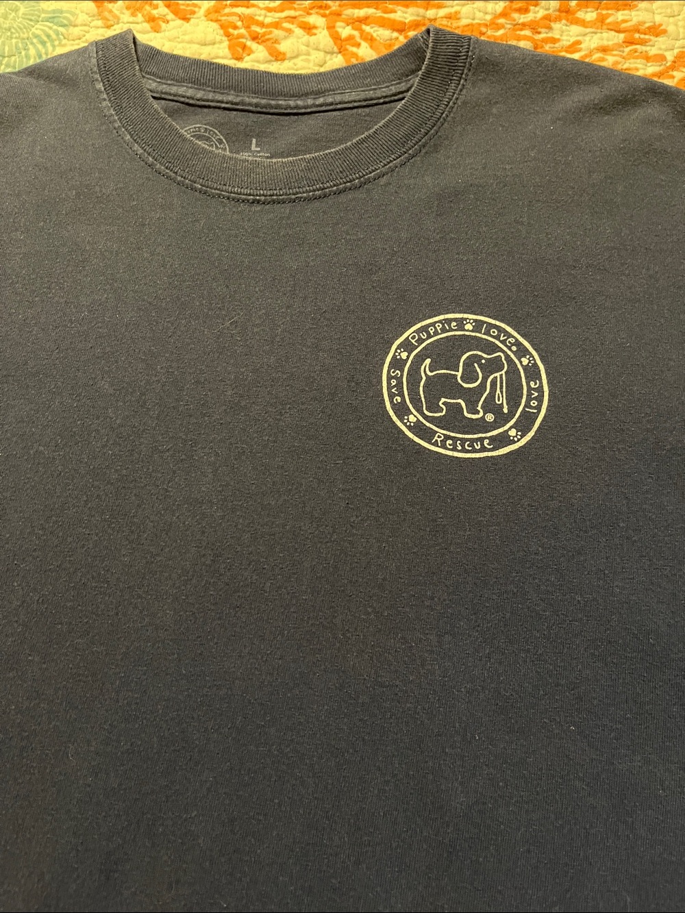 puppy love long sleeve t- shirt Dark Navy
